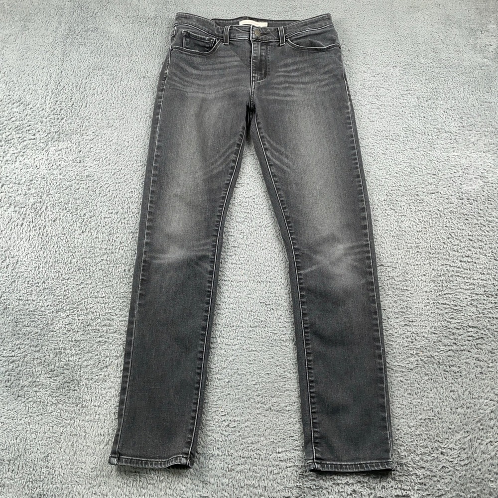 Levis Jeans Womens 8 Fits 28x29 Black Classic Mid Rise Skinny Denim Stretch